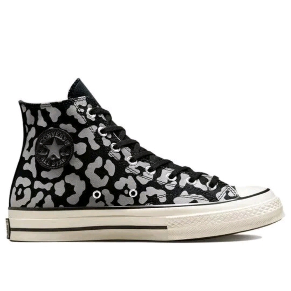 Converse Chuck 70 Hi trainers Black Reflective Leopard Print Sz 10.5W/8.5M NWOT - Picture 1 of 16